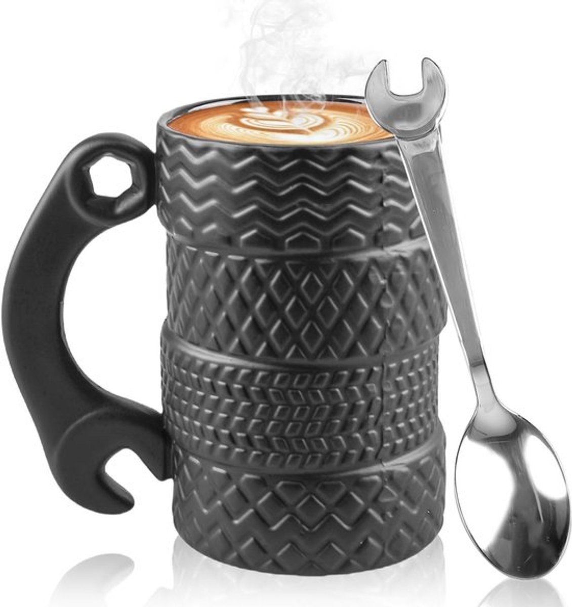 Grote 3D Auto Mok van Keramiek met Lepel, Ideaal voor Koffie, Thee en Dranken, Perfect voor Auto Liefhebbers en Op kantoor