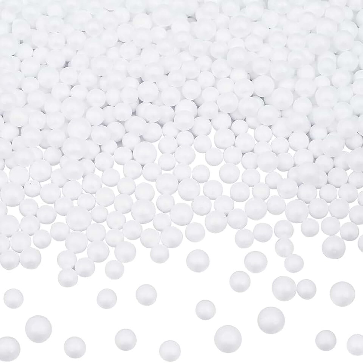 28G 7 mm tot 9 mm kleine witte schuimkralen schuimbal kralen mini gladde ronde knutselen polystyreen vaas vuller zitzak vulling kralen voor kunst ambachten doe-het-zelf bruiloft vakantie