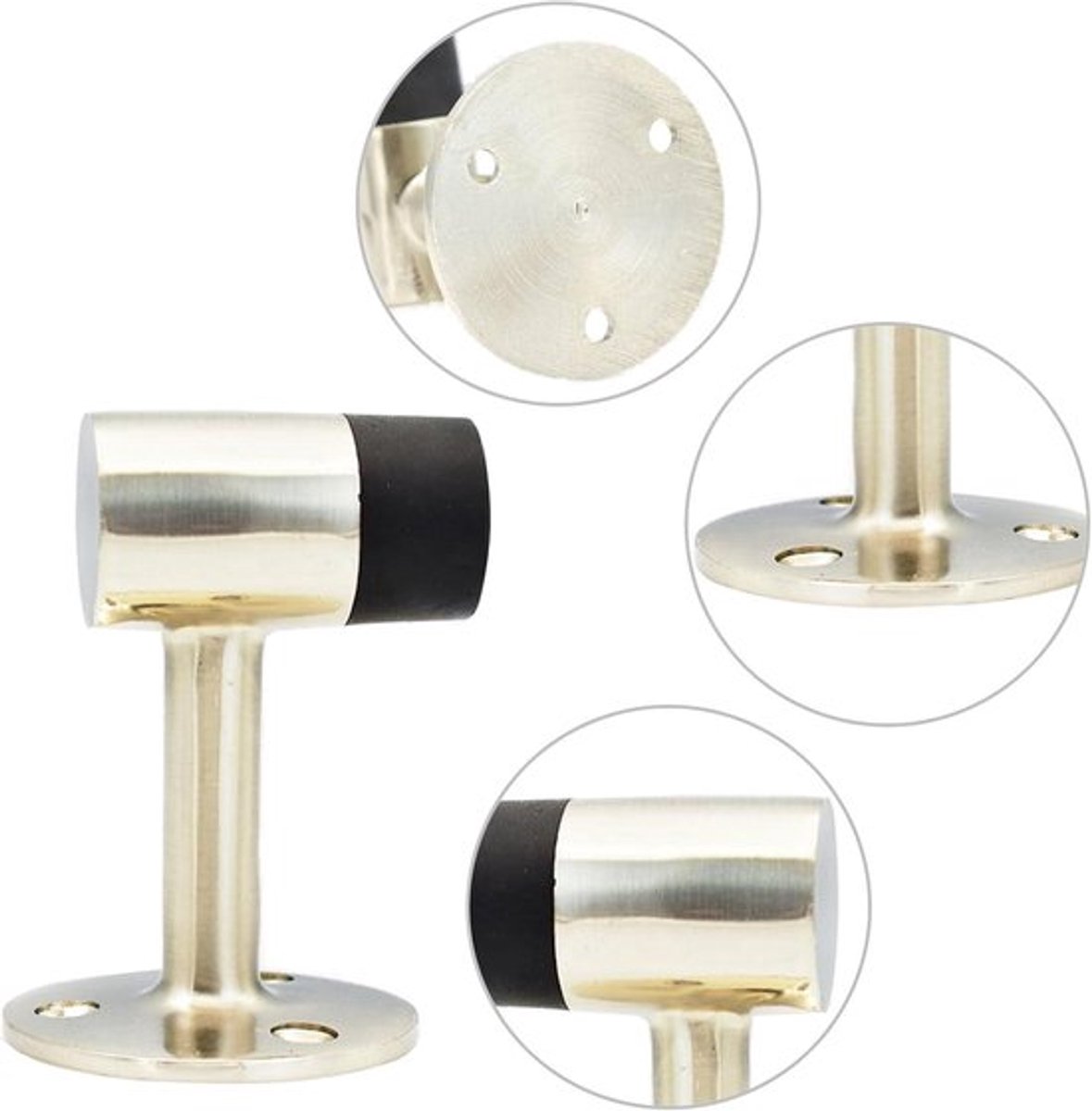 Deurstopper voor buiten, wandmontage, met rubberen bumper en bevestigingsschroeven, zinklegering, huis en tuinpoort, stevig en duurzaam.
