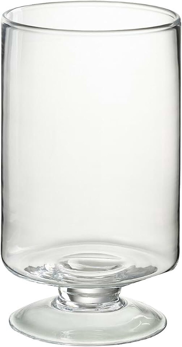 Windlicht Op Voet Rond Glas Transparant Small - 2 stuks