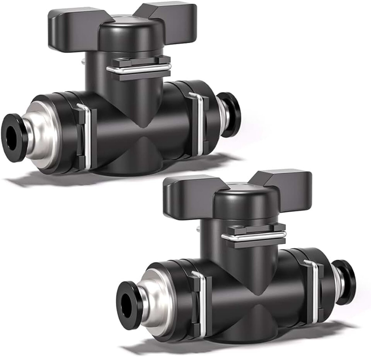 10 Pcs 6mm zwarte rechte Pneumatische de Kogelklep van de Luchtstroomcontrole duw om Pneumatische Montage te verbinden