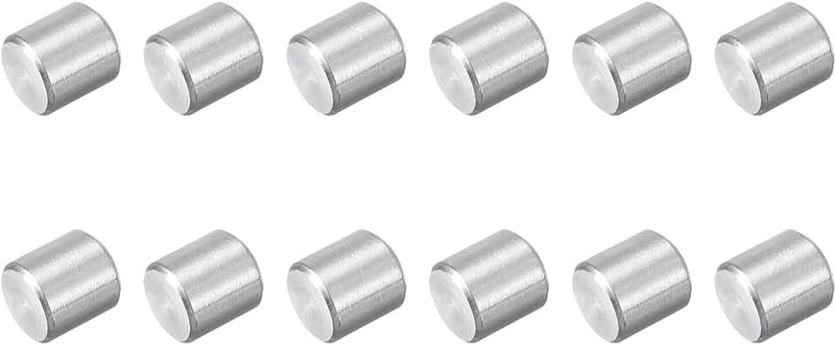 12 stuks M8 x 8 mm 304 roestvrij stalen cilinderstiften, cilindrische planksteunpen, pen, parallelle pen, bevestigingselement voor mechanische productie, industrie, zilver