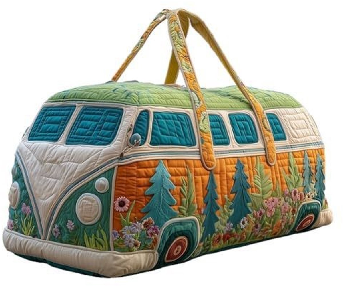 Textielen tas, retro bloemenprint in 3D-stijl, boho-stijl voor reizen en sport, meerkleurig, groot (18 x 9 x 9 inch)，135 modellen
