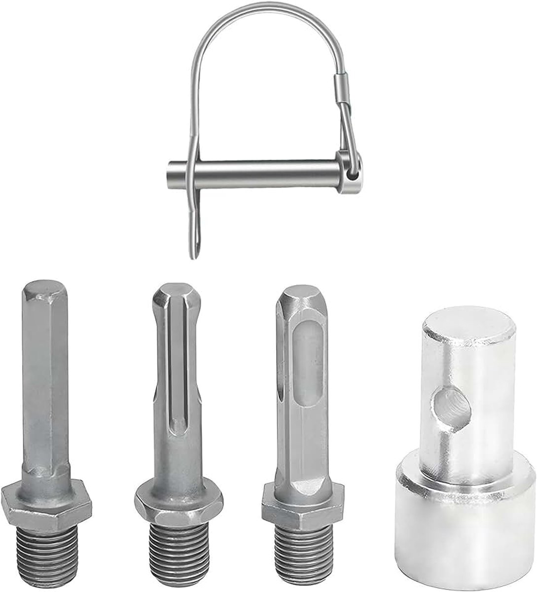 3IN1 Grondbooradapter (zeskant + SDS Max + SDS Plus grondbooradapter) met Quick Change bouten voor handboormachine voor boren met Ø 40, 60, 80, 100, 120, 150 mm