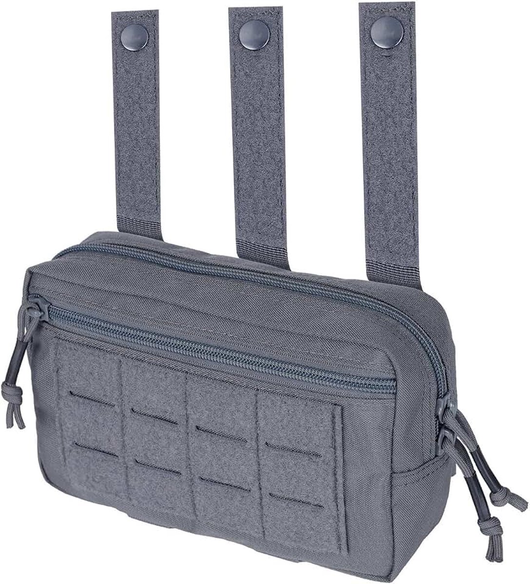 Tactische Molle Pouch - Nylon Gereedschap Tas Met Velcro Riem - EDC Admin Bag (Grijs)