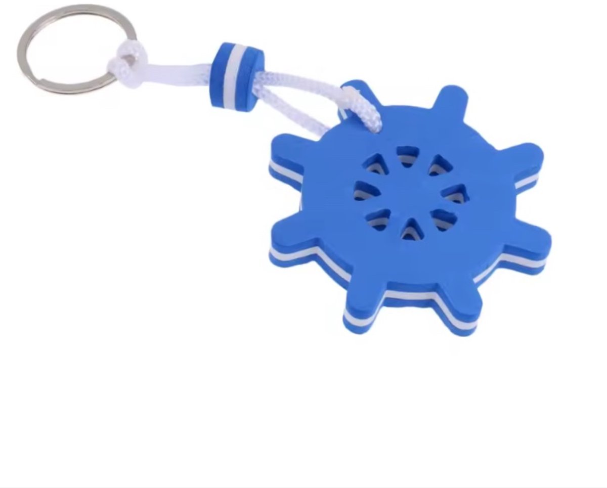 *** Drijvende Sleutelhanger Stuurwiel - voor Bootliefhebbers en watersporters - Boten Varen - met grip en opvallend oranje design - Sleutels hangen - Fiets sleutel van Heble® ***