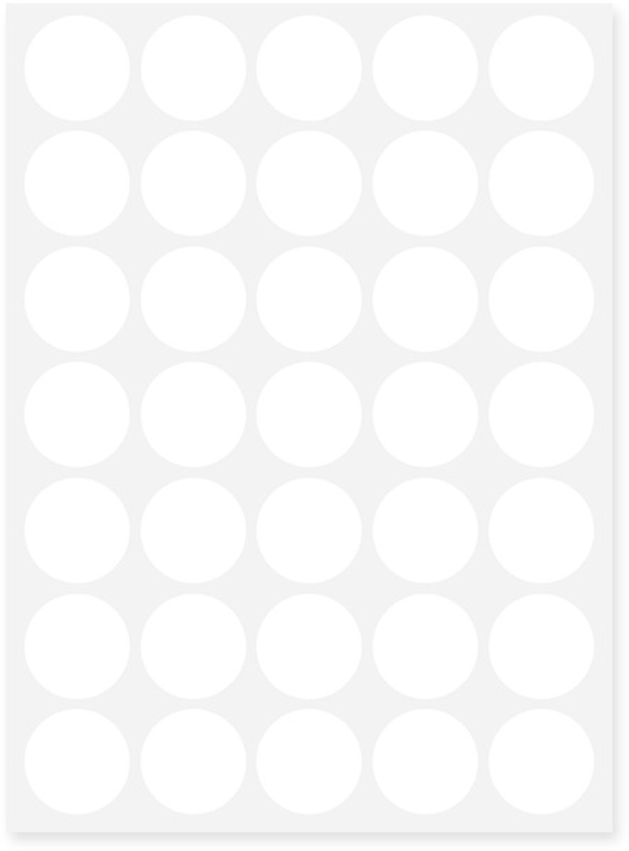 20 vellen rond zelfklevend papier van 10 mm – 10 kleuren, 4008 stippen | Zelfklevende stiften,Wit,25MM