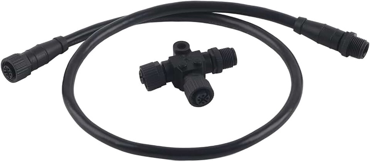 2000-kabel, 5-pins M12-draad IP67 Waterdichte Maritieme Kwaliteit NMEA 2000-kabel met T-connector 5-pins 0,5 M Voor Netwerken