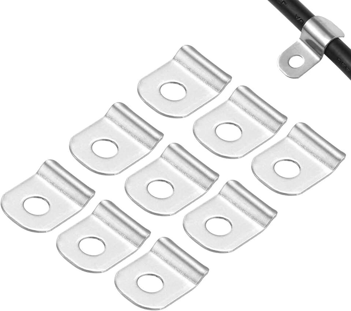 50 stuks, 2 mm, versterkte 304 buishouders, kabelklemmen voor bevestiging van kabels, leidingen en buizen