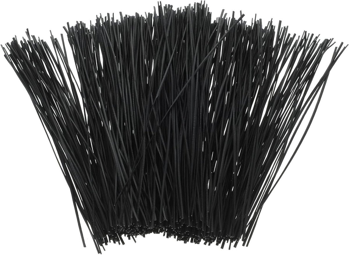 Binddraad Zwart - Kabelbinders Plantband - Tuinieren Kabelbeheer - Flexibel Gegalvaniseerd Ijzer - 1000 Stuks - Zwart