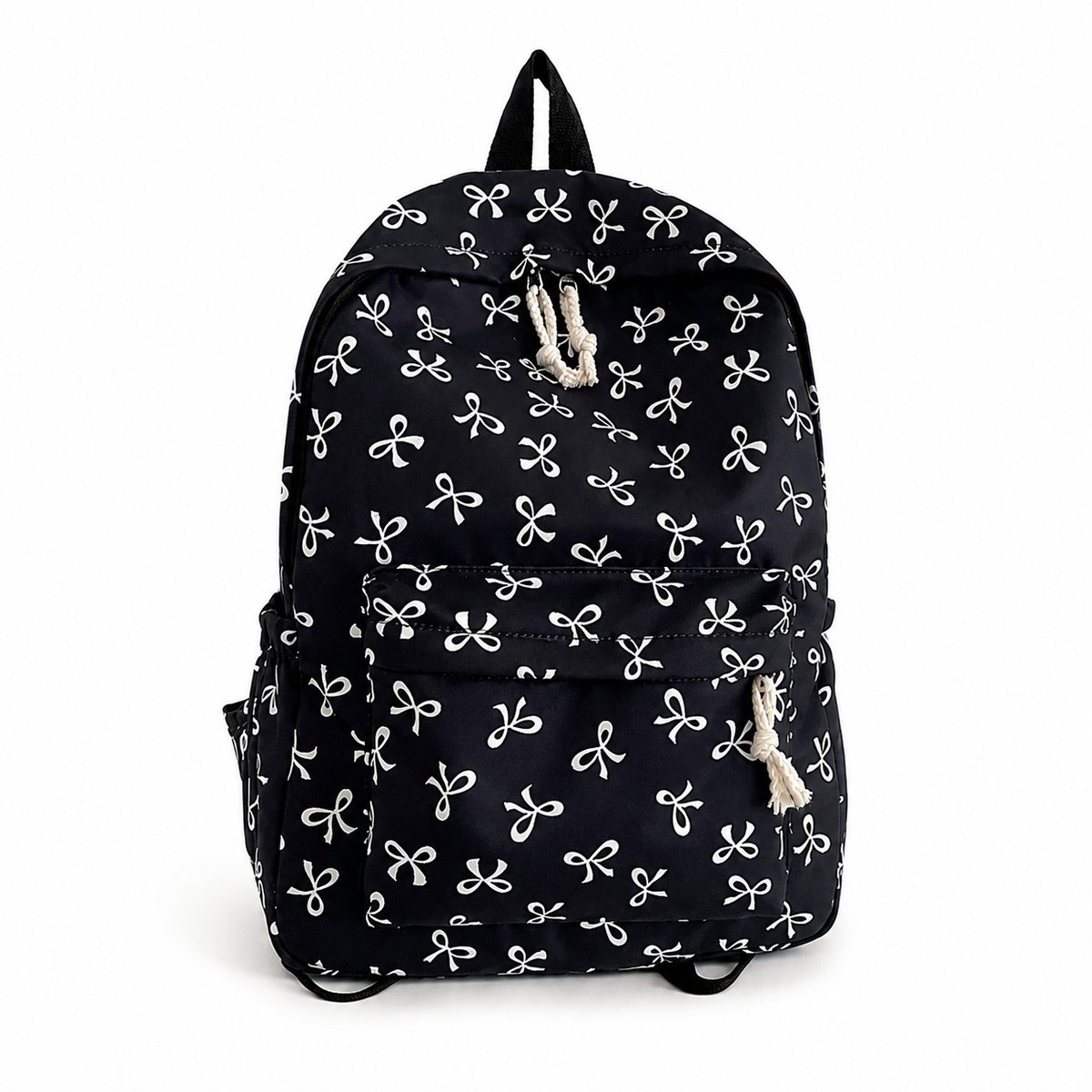 Rugzak voor meisjes - Kinderrugzak - Laptoptas voor basisschool- en middelbare scholieren - Rugzak met strik - Cadeau voor meisjes - Zwart