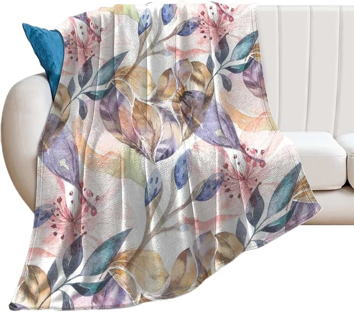 Blanket Plush,Painted Flowers1,Microfiber Fuzzy Soft Cozy Flannel Throw Blankets for Couch,Bed,Sofa,Camping,Travel