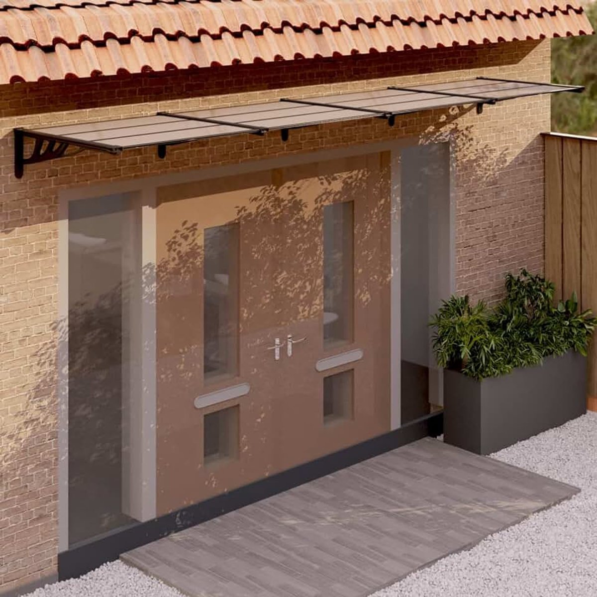 Huisingang luifel voor huisdeur luifel huisdeur luifel voordeur luifel lessenaarsafdak lessenaarsafdak luifel voor garage balkon raam huis zwart -396 x 90 cm