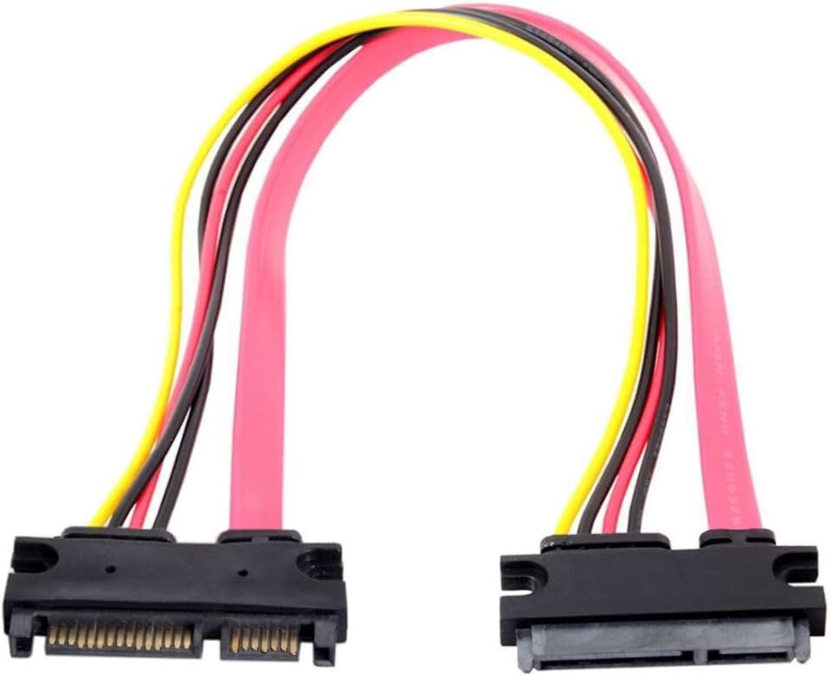 3.0 7 + 15 22-pins SATA Man-vrouw Data Power Verlengkabel 30cm