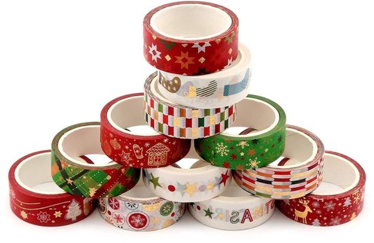 12 stuks kerstlint met zilverkleurig textuurpatroon voor geschenken - decoraties - scrapbooking.