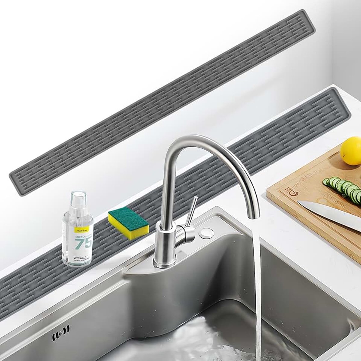Afdruiprooster, gootsteen, spatbescherming, spoelbak, keuken, gootsteen en kraan, siliconen afdruipmat, keuken, afdruipmat, voor keuken, wastafel, spatbescherming, koffiemat,