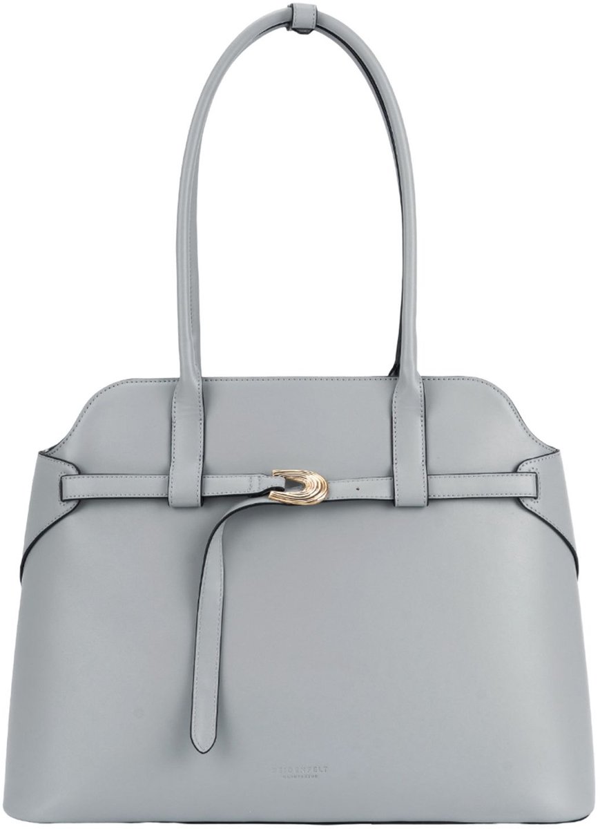 SEIDENFELT MANUFAKTUR schoudertas Joensuu Office Bag Light Grey Lichtgrijs