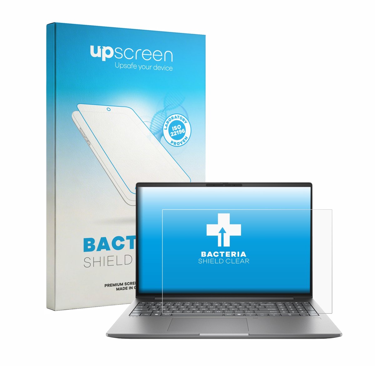 upscreen - Screenprotector voor HP Zbook X G2i 16" - Folie Beschermfolie transparant antibacterieel