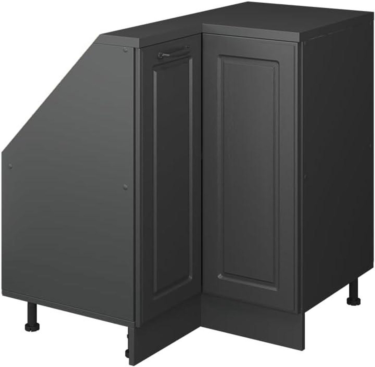 Hoekkeukenkast - Schuine wandkast - Keuken organiseren - Ruimtebesparend ontwerp - 75.6 cm breed - Antraciet
