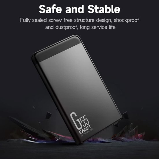 Externe Harde Schijf - Mobiele HDD - Snelle Data Overdracht - Schokbestendig Metalen Behuizing - 500 GB - Zwart — afbeelding 5