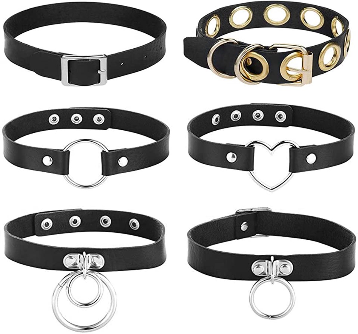 Choker halsband ketting - verstelbare PU lederen vintage - gothic punk stijl - trendy accessoire voor dames en heren - SnelShoppen