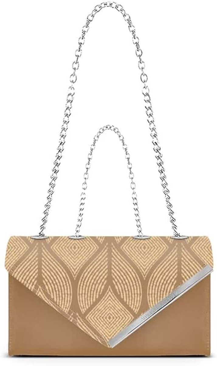 Rodriguez Mirabelle Beige Persian driehoekige spatel met zilverkleurige metalen inzet met gegraveerd logo