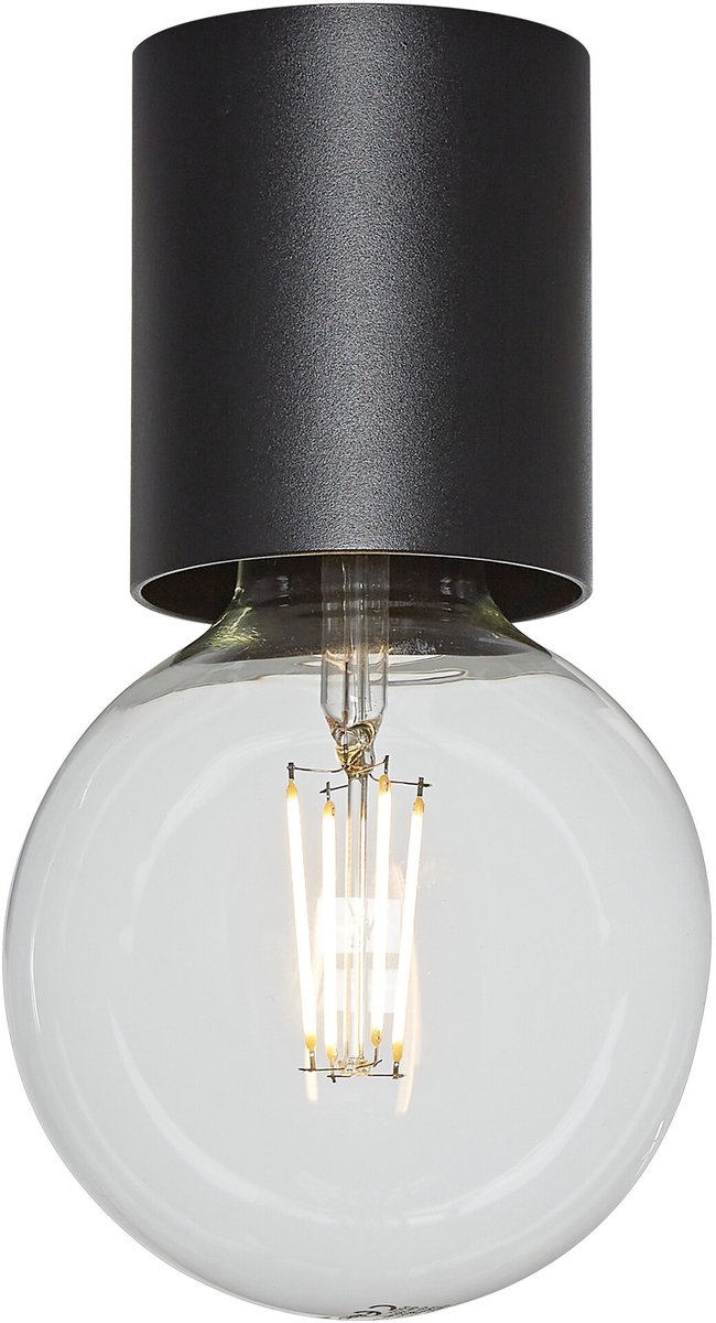Babu plafondlamp zwart, voor E27-lichtbron max 40W (niet inbegrepen), Ø80 x 84 mm, IP20 voor binnen