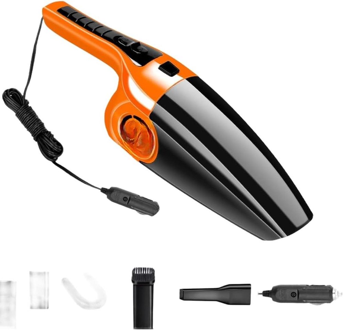 Auto Stofzuiger - Handheld Reiniger - Auto Interieur - Krachtige 5500Pa Zuigkracht - 12V Werking - Zwart Oranje
