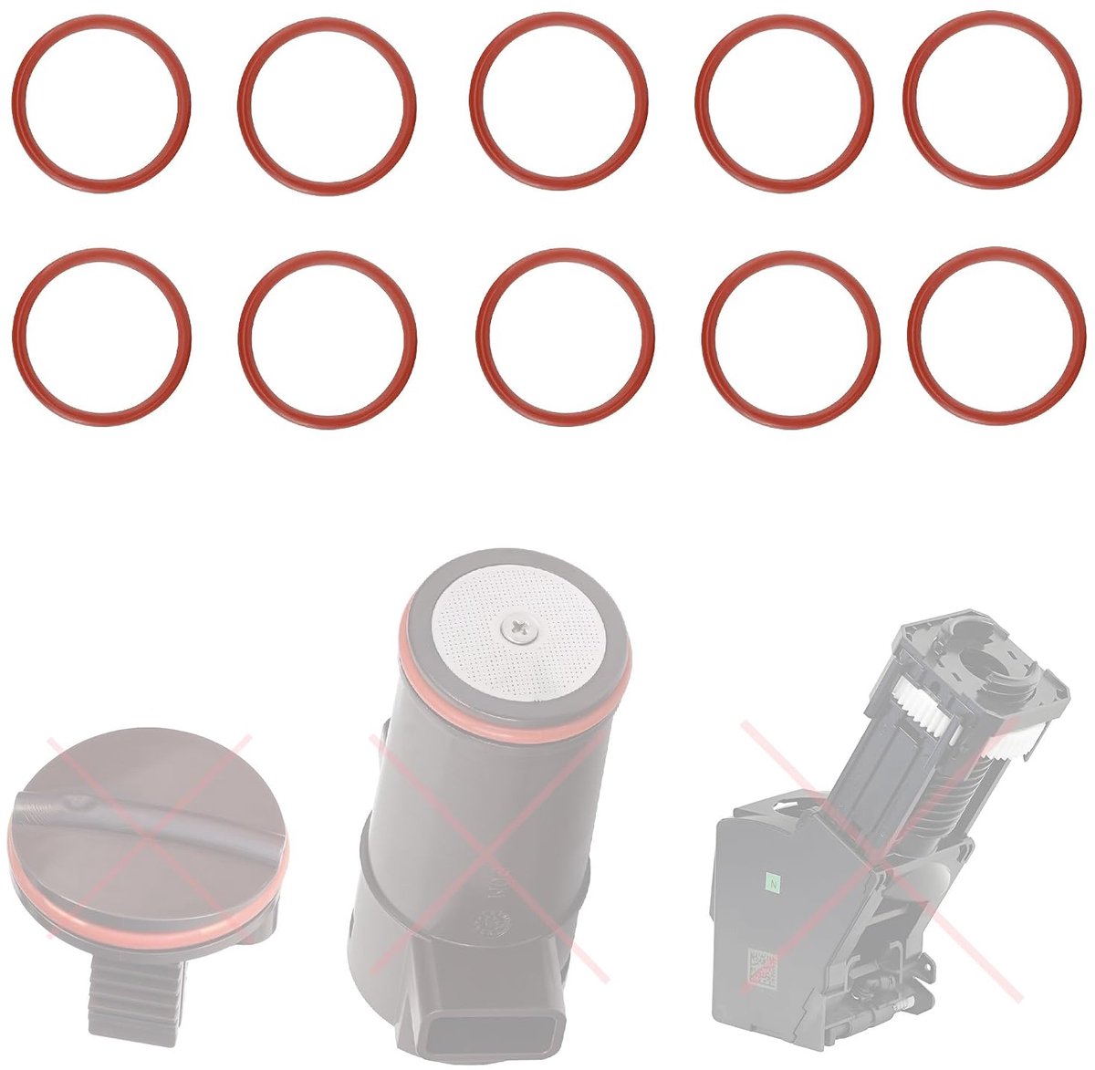 10 stuks O-ring, afdichting, pakking, compatibel met Jura Impressa AEG Krups Franke voor de zetgroep, zetgroep, drukzuiger, zuiger.