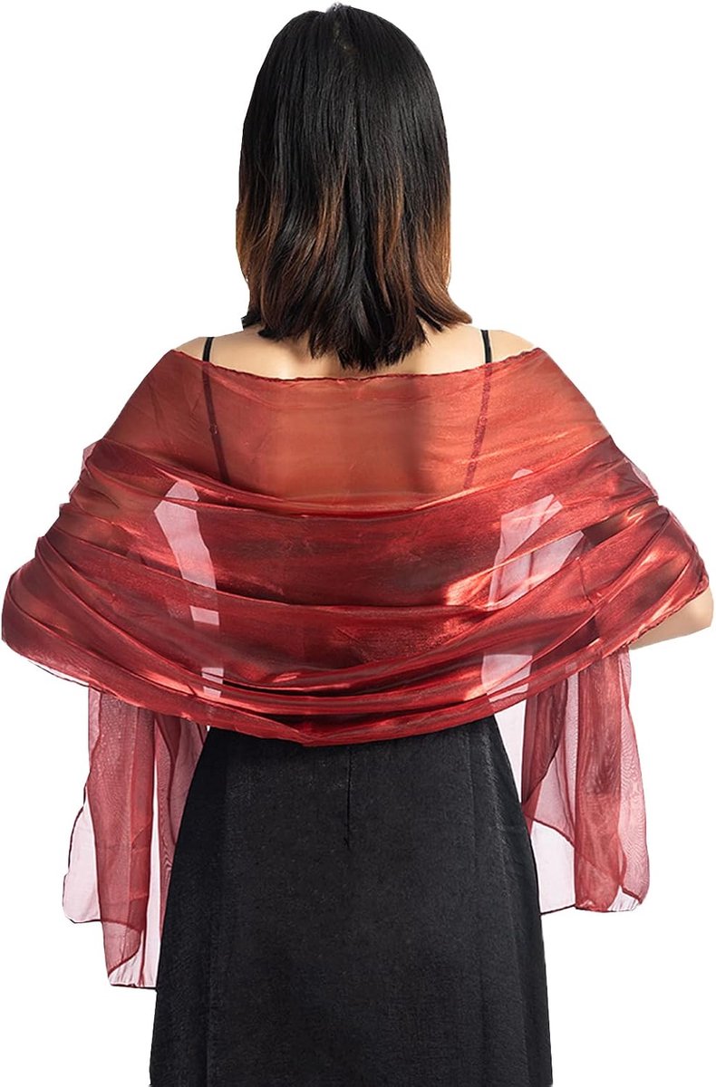 Sjaals Wraps voor Avondjurken Vrouwen Oversized 170x72cm Sheer Gladde Zijdeachtige Sjaal Bruiloft Formele Feest