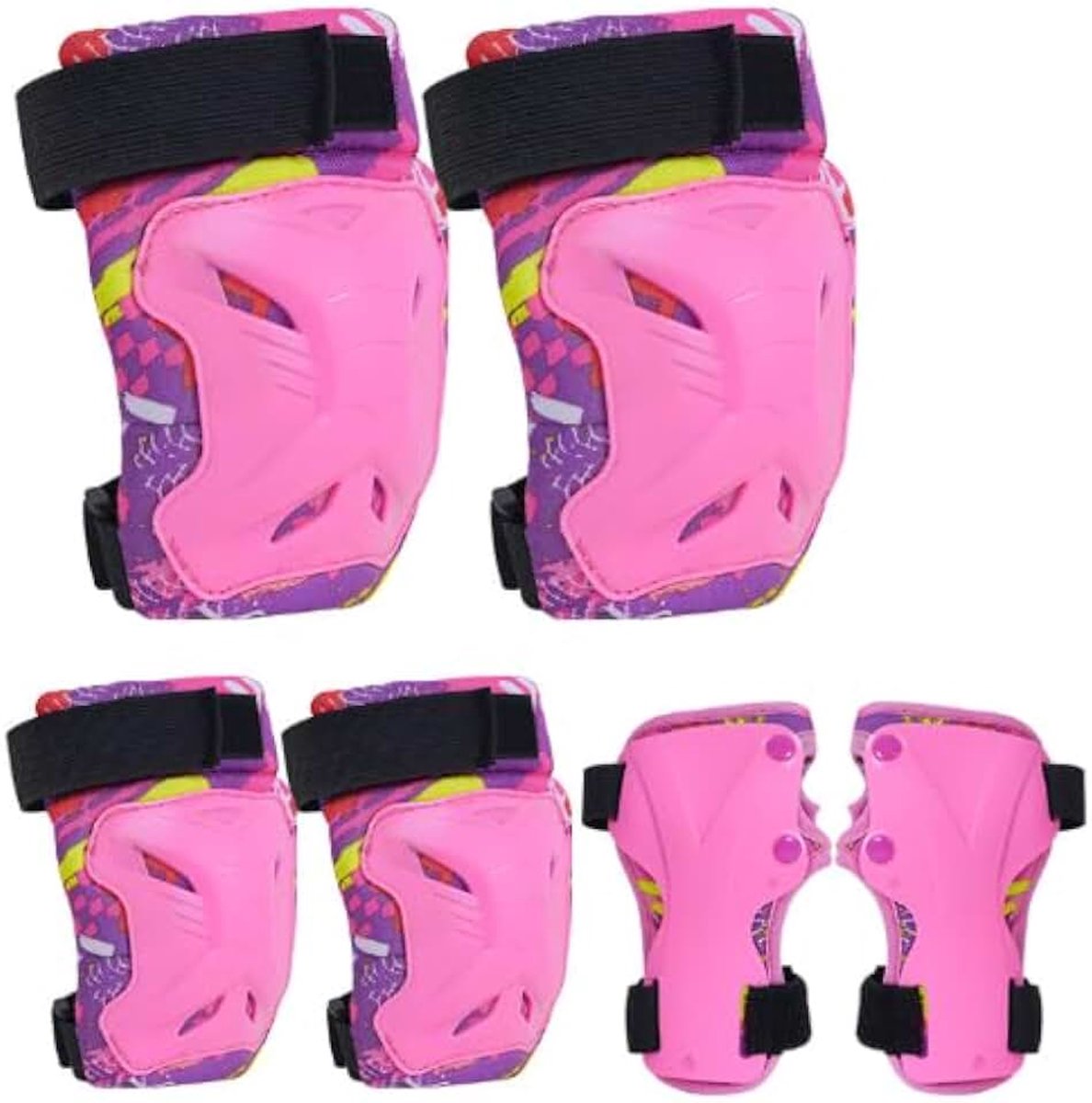 Kniebeschermers voor kinderen 6-in-1 beschermer inline skates voor kinderen van 2-14 jaar voor en beschermingsset voor skateboard scooter loopfietsen skateboards