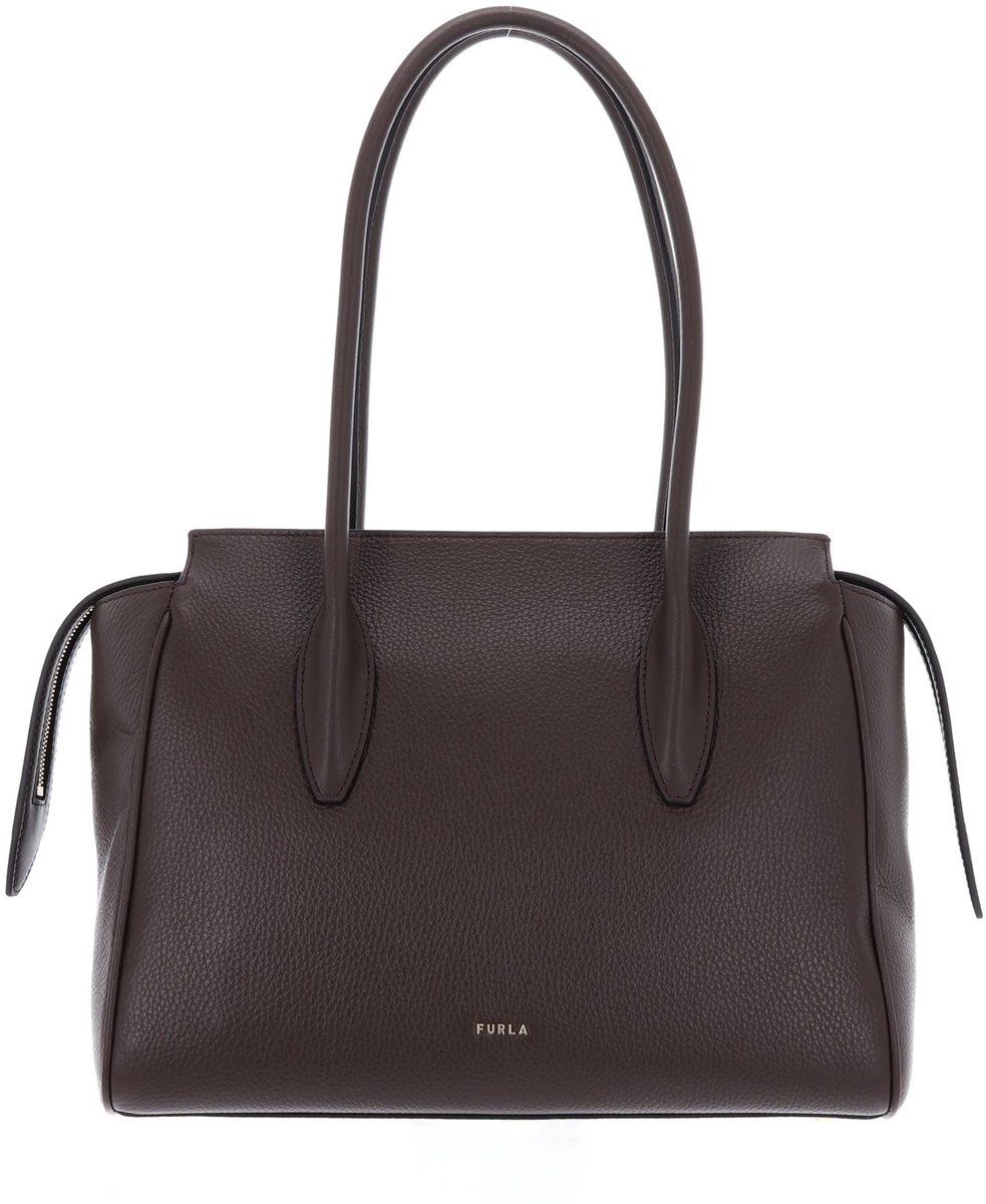 FURLA Leren schoudertas Ambra Tote Bag 31 Cioccolato donkerbruin