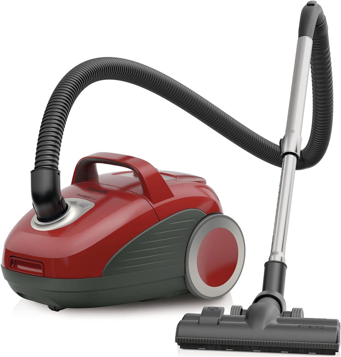 Stofzuiger met zak - Cilinder stofzuiger - Efficiënt schoonmaken - 700 Watt vermogen - 3 liter inhoud - Rood