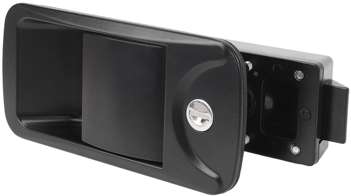 Deurgrendel met Paddle Deadbolt 6,2 x 3in - Zwart Zinklegering - Inclusief 2 Sleutels - Ideaal voor Campers - SnelShoppen