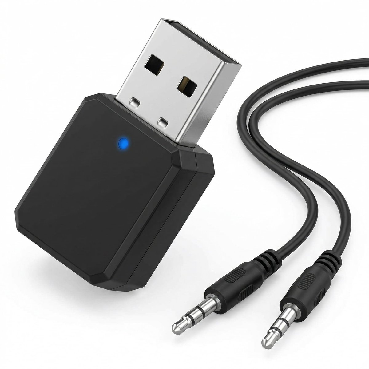 Bluetooth-audio-adapter auto - USB Bluetooth 5.1 - dubbele AUX-uitgang - handsfree bellen - SnelShoppen