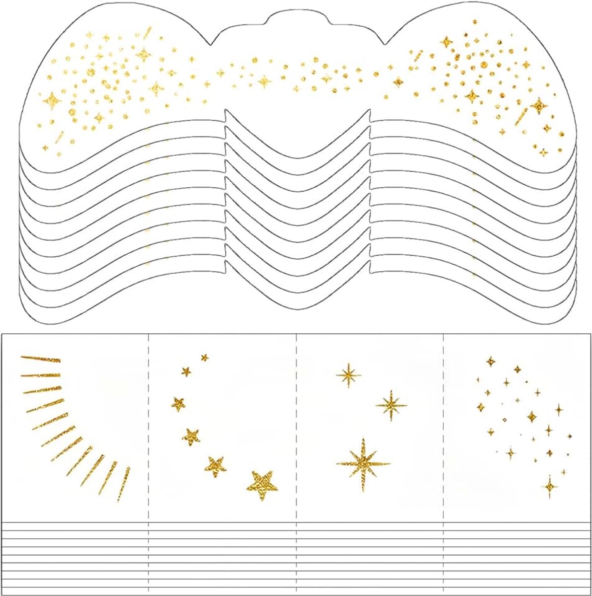 20 Vellen Glitter Sproeten | Gezicht Glitter Vlekken Patches | Nep Sproeten Stempel Tijdelijke Tattoos Gezicht Stickers voor Vrouwen Festival Halloween Kerst Carnaval Feesten Make-up(Goud D)