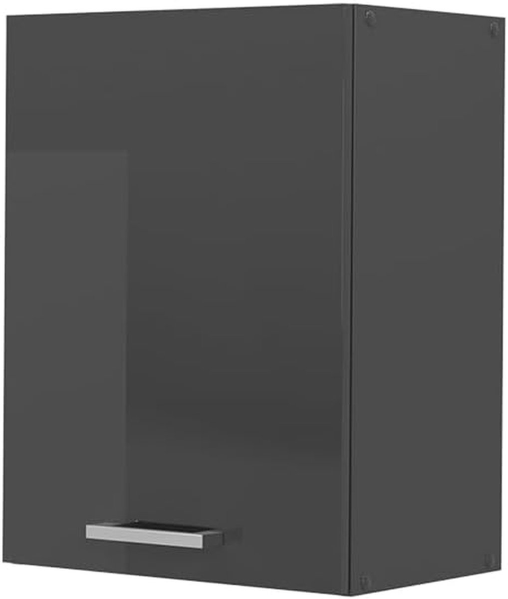 Keukenkast Hangend - Muurkast Keuken - Keuken Organiseren - Configureerbaar Module Systeem - 45 cm Breed - Antraciet Hoogglans
