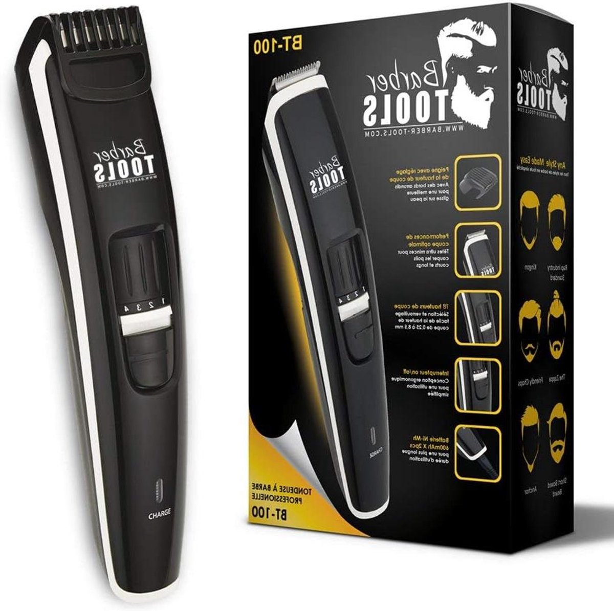 Baardtrimmer Pro - Gezichtsverzorging - Precisie Trimmen - 18 Keuzestanden - 0.25-11 mm - Zwart