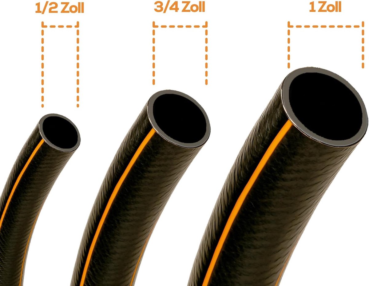 Tuinslang - Waterslang Irrigatie - Tuin Bewateren - 4-laags UV-bestendig - 50 meter - Zwart Oranje