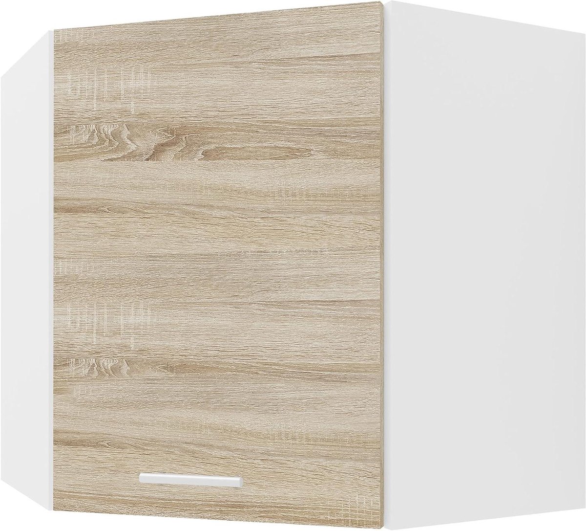 Keukenkast Hoek - Wandkast Keuken - Keuken Organiseren - Praktische Indeling - 60 x 57 x 57 cm - Wit Eiken