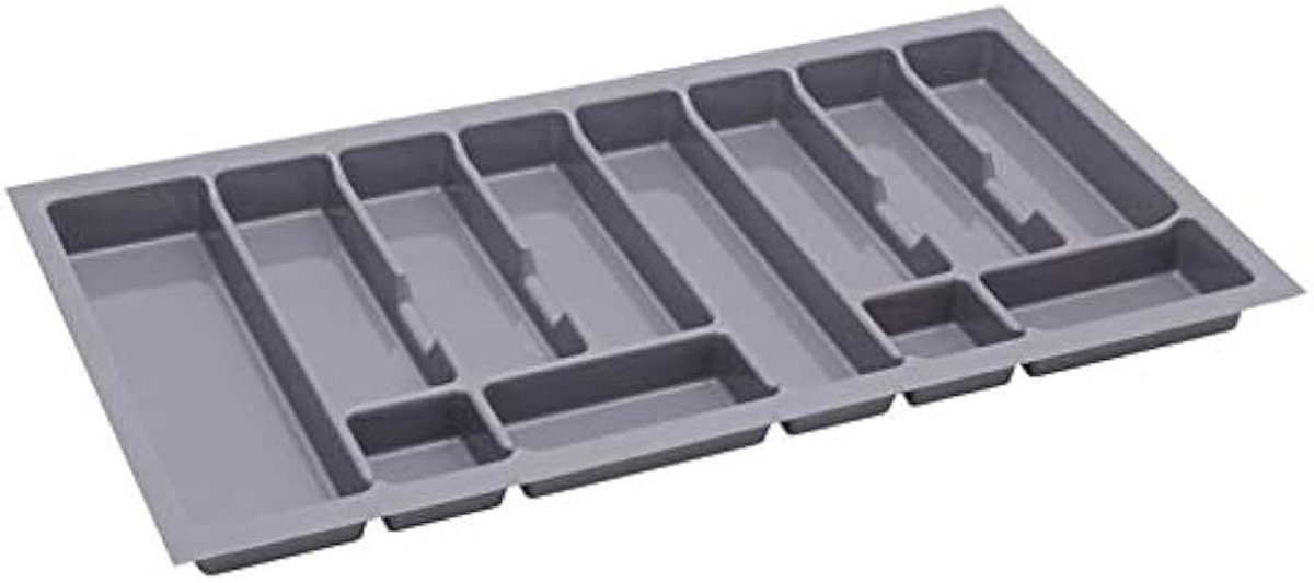 Bestekhouder voor laden 90 cm – Laden organizer met vakken – Hoogwaardige laden organizer keuken voor meer orde – Aanpasbaar en gemakkelijk schoon te maken - 830x430mm Zilver