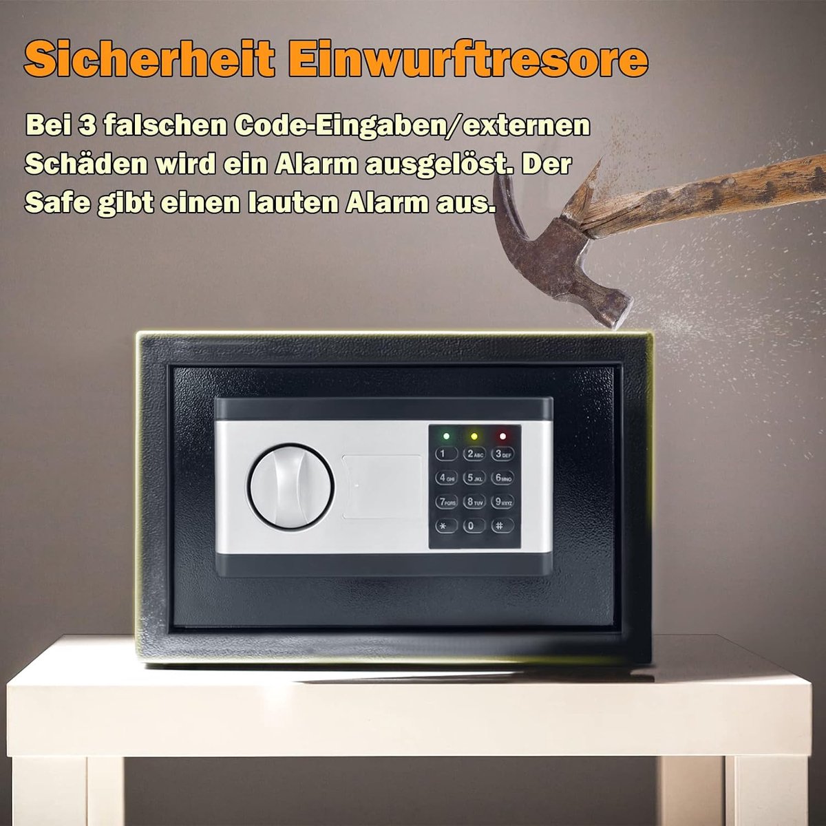 Elektronische Kluis - Veiligheidsbox - Thuisgebruik - Digitaal of sleutel - 22 Liter - Zwart/Zilver