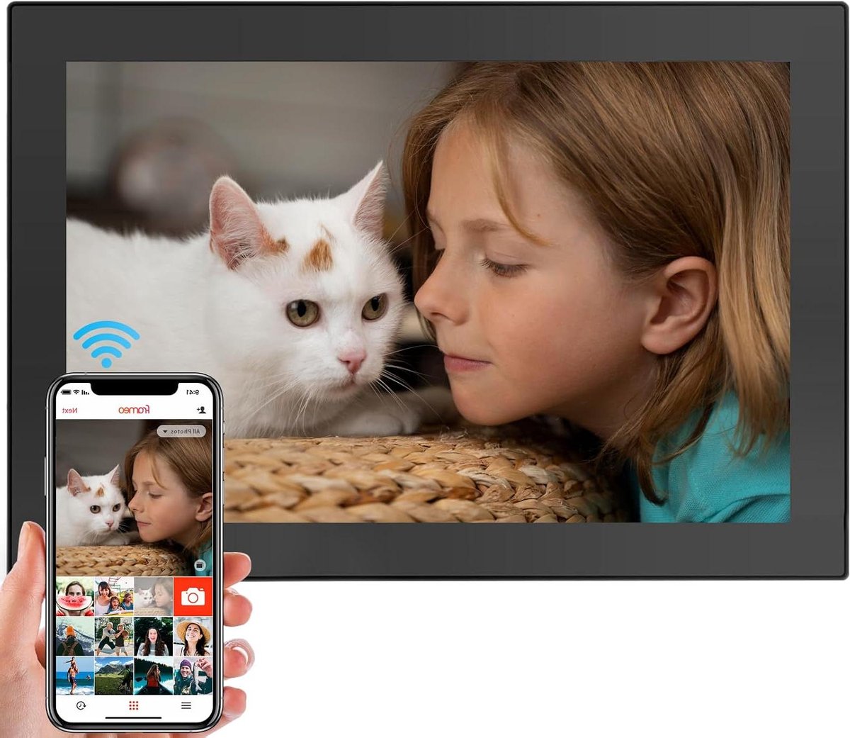 Digitale Fotolijst - Slimme Beeldscherm - Foto's Delen - Directe Wifi Verbinding - 10 Inch IPS - Zwart — cadeau in Wonen & Interieur - foto 8