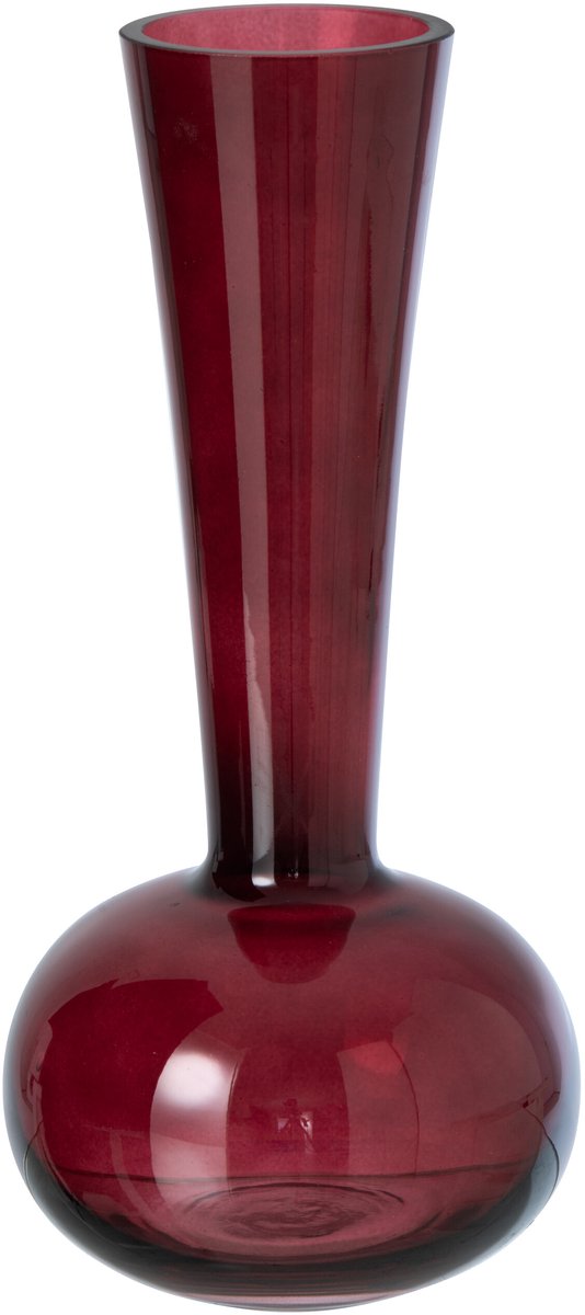 J-Line vaas ronde voet - glas - bordeauxrood