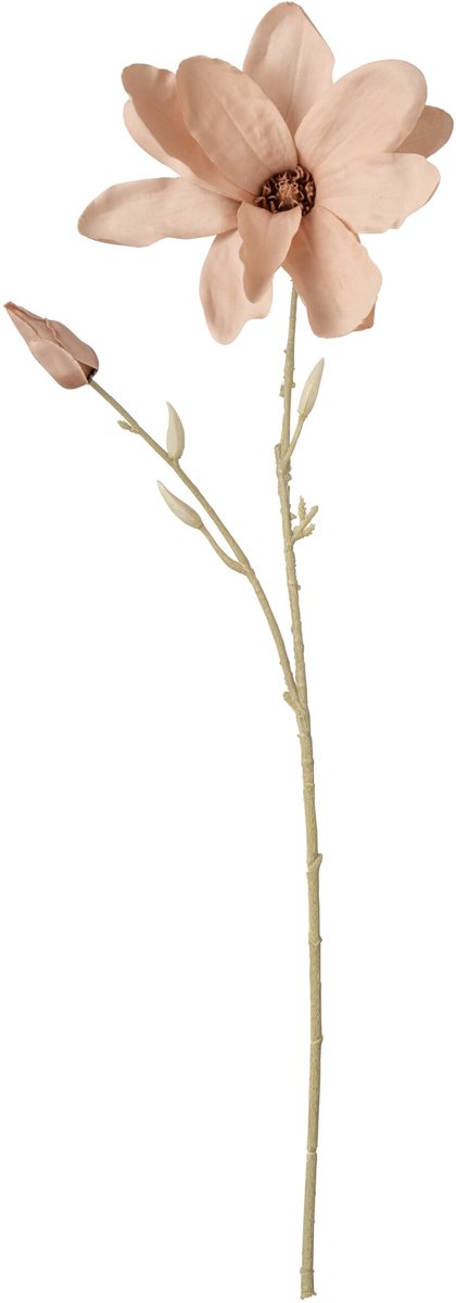 J-Line bloem Magnolia - polyester - lichtroze - medium - 12 stuks