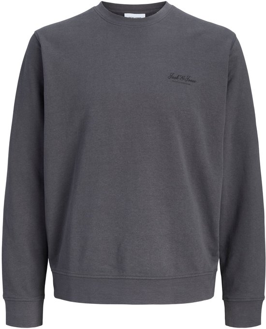 Sweatshirt gris foncé Jack & Jones avec logo discret brodé sur la poitrine.