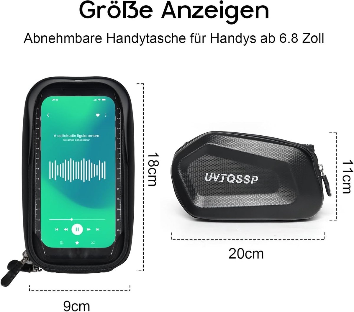 Waterdichte Fietstas voor Smartphone tot 6,8 Inch met TPU Aanraakscherm voor Fietsen, Mountainbikes en Racefietsen