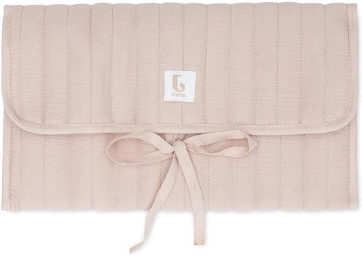 Aankleedkussen baby - Commode mat - Baby verschonen - Met handige vakken - 71x50cm - Wild roze
