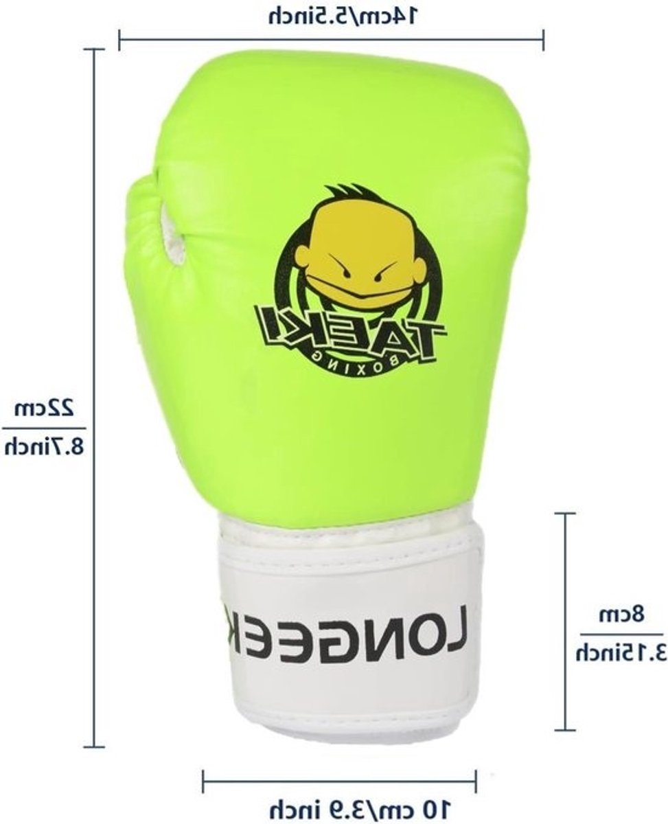 Kinder Bokshandschoenen en Pads - Bokszak Set - Kinderen Trainen - Gebogen Focus Pads - 4 oz - Groen