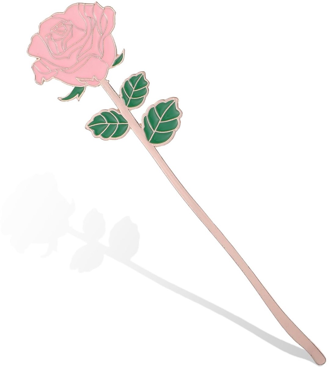 Metalen rose bladwijzers - 14,5 x 3,5 cm, roze